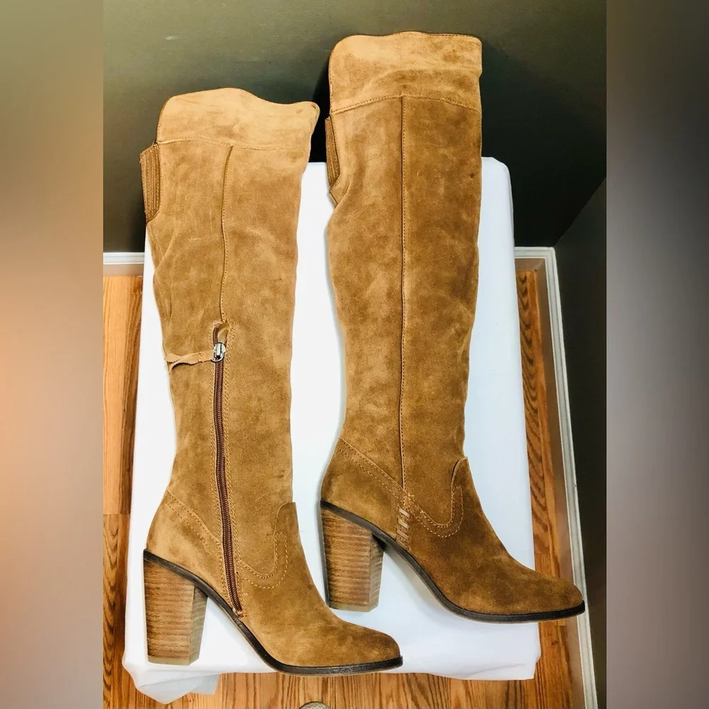 Dolce Vita Womens Brown Suede Heeled Knee High Boots Anthropologie Size 6? 6.5?